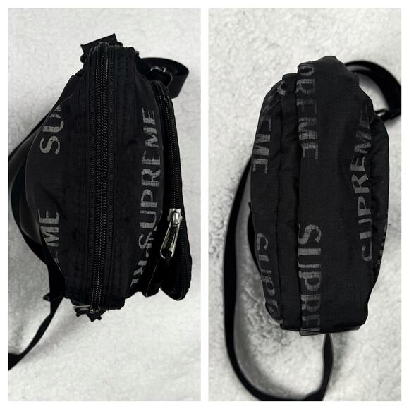 Rare Authentic Supreme FW16 3M Reflective Repeat Black Shoulder Bag Streetwear - Picture 5 of 16